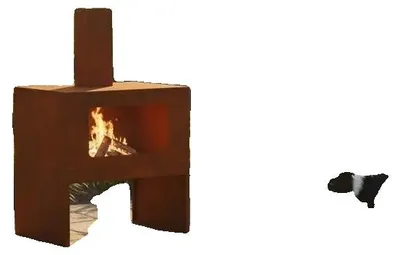 Produktbild von Feuerstelle für den Außenbereich, Robustes Stahl, Tragbares Design, braun