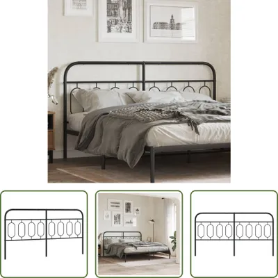 Produktbild von The Living Store Kopfteil Metall Schwarz 183 cm