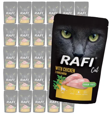 Produktbild von Rafi Cat Adult mit Huhn 30x100g Getreidefreies Nassfutter für Katzen
