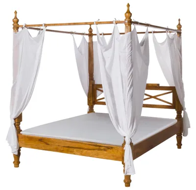 Produktbild von MASSIVMOEBEL24.DE Himmelbett Akazie 180x200x224 honig lackiert OXFORD #0246