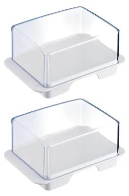 Produktbild von Westmark Kühlschrank-Butterdosen, Kunststoff, Exclusiv, Weiß/Transparent