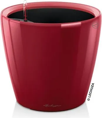 Zdjęcie produktu dla Donica LECHUZA Classico Premium LS 21, Ø 22 x 20 cm, 3 L, Kompletny Zestaw, Samonawadniająca, Czerwony Scarlet Połysk