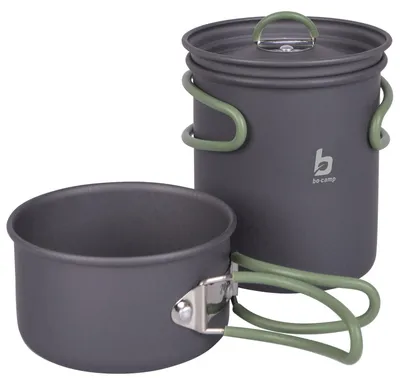 Produktbild von Alu Kochset 2-teilig Camping Koch - Geschirr Trekking Topf Outdoor Pfanne