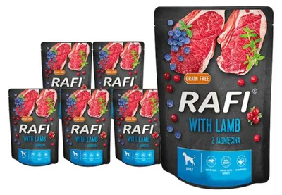 Zdjęcie produktu dla Rafi z Jagnięciną Żurawiną i Borówką 10x300g Mokra Karma Dla Psów Dorosłych