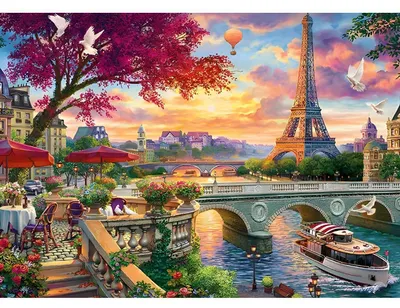 Zdjęcie produktu dla Zestaw do malowania diamentami "Wieża Eiffla, panorama miasta", 40x30 cm