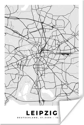 Produktbild von MuchoWow® Poster Leipzig - Stadtplan - Deutschland - Karte 20x30 cm - Papierdruck