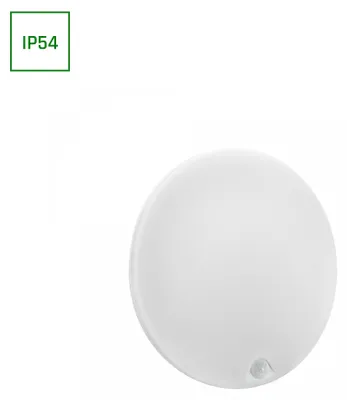 Obrázok produktu pre LED stropné svietidlá s detektorom pohybu 18W Teplá biela 230V 120DEG IP54 D300X60MM ROUND Biela