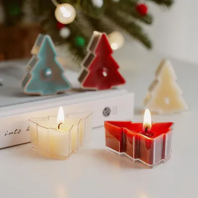 Produktbild von Teelichter Weihnachten 24 Stück Duftkerzen Weihnachtsbaumform Sojawachs
