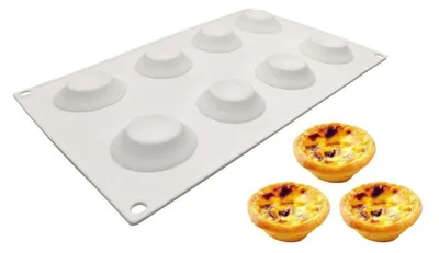 Immagine prodotto di Stampo in silicone per muffin a forma di uovo, stampo da forno 3D con 8 cavità