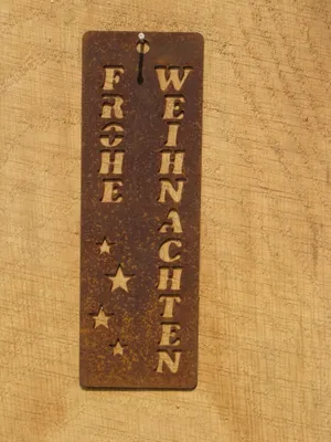 Produktbild von Edelrost Anhänger "Frohe Weihnachten", klein