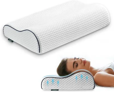 Zdjęcie produktu dla Ergonomiczna poduszka karku 59x39x12 cm, pianka z pamięcią kształtu, ortopedyczna poduszka do spania na boku
