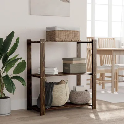 Obrázek produktu pro Úložný regál se 3 policemi černý 80x38x90 cm z masivního borovicového dřeva