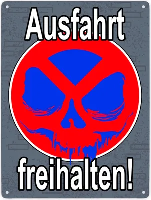 Produktbild von Metallschild XXL in 28x38 cm Totenkopf Motiv - Ausfahrt freihalten!