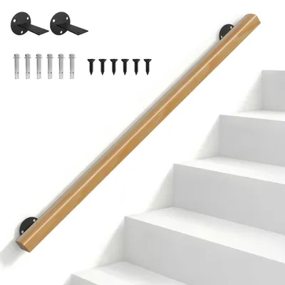 Obrázok produktu pre LZQ, drevená zábradlie, dĺžka 200 cm, zábradlie na schody, určené na montáž na stenu