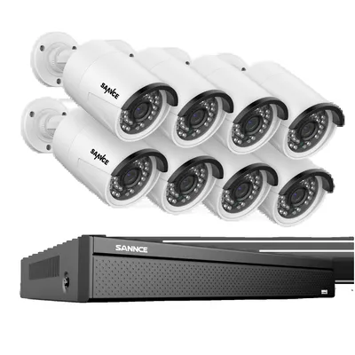 Produktbild von Sicherheitskamerasystem, 8MP Auflösung, Nachtsicht bis zu 30m, Keine-b, 16CH 8Stück 5MP
