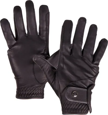 Produktbild von QHP Handschuh leather Pro, Ziegenleder, schwarz, Größe S