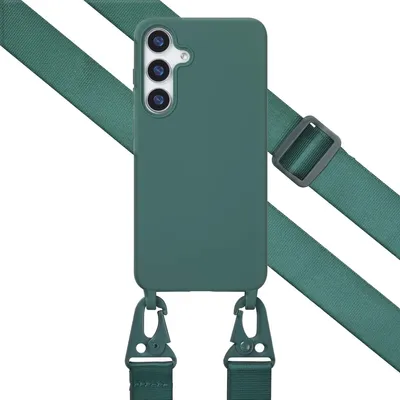 Produktbild von Selencia SilikonHülle mit abnehmbarem Band Samsung Galaxy S25 Plus - Dunkelgrün