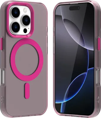 Obrázek produktu pro Pouzdro pro iPhone 16 Pro, kompatibilní s MagSafe, tenké poloprůhledné matné nárazuvzdorné pouzdro na telefon Červený