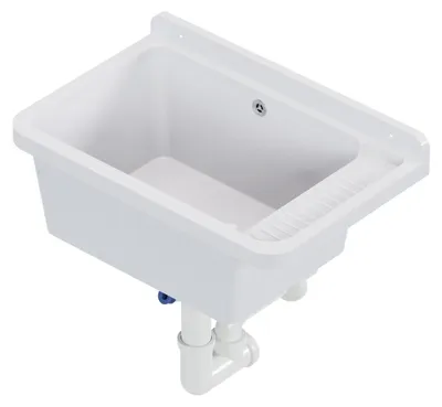 Obrázek produktu pro Omgoods - Dřez s přepadem – 50,8 x 33,8 cm, včetně sifonu a montážní sady
