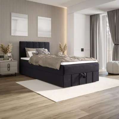 Obrázek produktu pro Jednolůžková boxspringová postel 120x200 MADLEN 1 - tmavě šedá