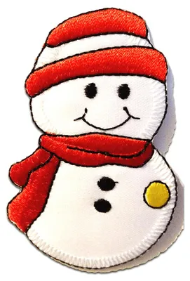 Produktbild von Schneemann Weihnachten - Aufnäher, Bügelbild, Aufbügler, Applikationen, Patches, Flicken, Zum Aufbügeln, Größe: 7,5 x 5 cm