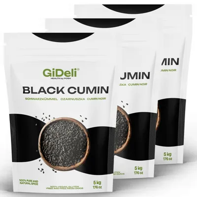 Image de Schwarzkümmel 15 kg, graines entières de Nigella Sativa, épice pour la cuisine, produit naturel, végan, GiDeli