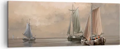 Produktbild von Bild auf Leinwand - Leinwandbild - Meer Boot Fischer - 140x50cm - Wand Bild - Wanddeko - Wandbilder - Leinwanddruck - Bilder - Kunstdruck - Wanddekoration - Leinwand bilder - Wandkunst - AB140x50-3514