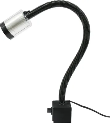 Image de Lampe de travail LED flexible - Spot - 6 W - 110–250 V - Col de cygne de 50 cm - Pied magnétique - PC + aluminium anodisé - Lumière bleue - Noir