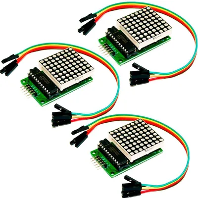 Immagine prodotto di AZ-Delivery LED MAX7219 8x8 1 modulo di visualizzazione LED MCU a matrice di punti compatibile con Arduino e Raspberry Pi, matrice di 3x LED