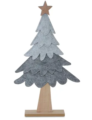 Produktbild von Deko Holz Tannenbaum 54 x 30 cm Grau | 12163 - Advent Weihnachtsdekoration
