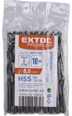 Produktbild von Vrták do kovu HSS, bal 10ks, O 8,0 L=117 L1=75, HSS