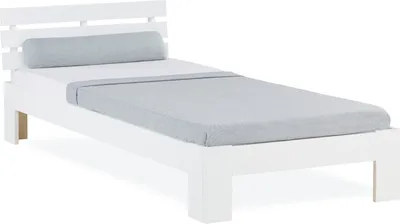 Produktbild von Homestyle4u 2190, Holzbett 90x200, Einzelbett mit Lattenrost, Weiss, Kiefer Massivholz