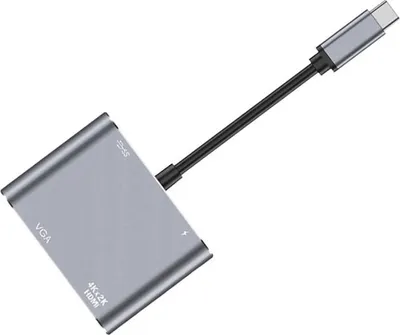 Obrázek produktu pro Verk 06344 Převodník USB-C na HDMI 4k, VGA rozbočovač USB 3.0 USB-C