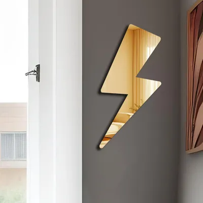 Obrázok produktu pre Wallity, elegantné nástenné zrkadlo, 29x60 cm, zlatá farba, 100%.Polyakrylát (PLEXIGLASS), obojstranné