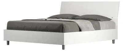 Immagine prodotto di Letto Matrimoniale 160x190 cm con Rete Testata Inclinata Demas Frassino Bianco