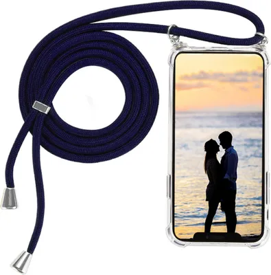Produktbild von Handyhülle zum umhängen für Samsung Galaxy S22 Ultra Handykette Tpu Schutzhülle mit Schnur Band Seil Case Kordel Blau