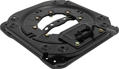 Image de Console tournante siège pour camping-car/van - Plateau tournant universel - rotation 360° - charge 130 kg - acier 3 mm - 35,8×38,6 cm - poignée, 4 points de verrouillage - noir