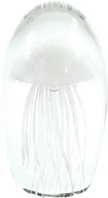 Produktbild von FURNARO Briefbeschwerer Medusa Glas weiß Deko modern Ø6x16cm