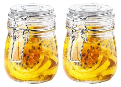 Vorratsdosen 500 ml, 2er-Set, Bügelverschluss, luftdicht, Glas