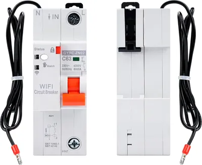Image de Disjoncteur intelligent 1P 63A WiFi avec protection contre les surtensions et les sous-tensions, protection contre les surcharges et minuterie, compatible avec l'application TUYA, rail DIN