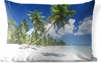 Produktbild von MuchoWow® Outdoor Kissen - Strand - Palme - Tropisch - 60x40 cm - Wetterfest - Lounge Kissen - Zierkissen - Kissen für Innenräume