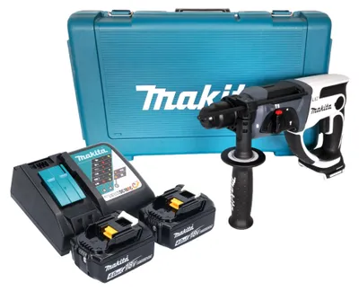 Obrázek produktu pro Makita DHR 202 RMW akumulátorové vrtací kladivo 18 V 20 mm 2,0 J bílé + 2x akumulátor 4,0 Ah + nabíječka + kufr