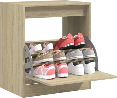 Produktbild von "2026 Promotion" Schuhschrank, moderner Schuhkommode, Sonoma-Eiche 60x42x69 cm Holzwerkstoff - Schuhregale CC30115
