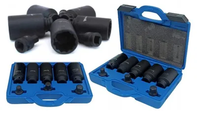 Obrázok produktu pre Sada rázových nástrčných hlavíc - nadstavcov 12-hran pre poloosi 1/2'', 8ks 30 - 36mm