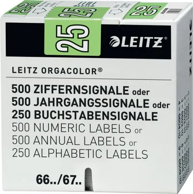 Produktbild von Jahrgangssignal Orgacolor 2025 67551055 grün 500 Stück Packung mit 10 Stück