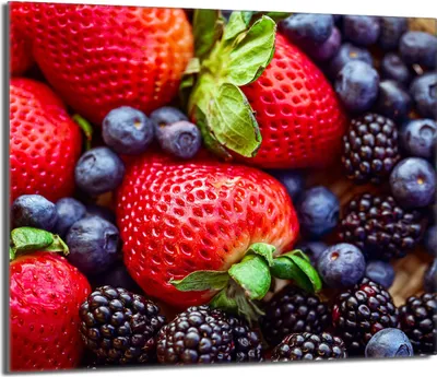 Produktbild von Glas-Herdplattenschutz 60x52 Erdbeeren