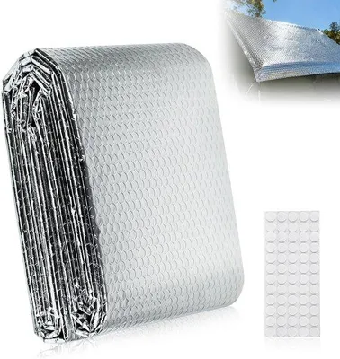 Produktbild von Radiatorfolie, reflektierende Folie, 5 m x 60 cm, Isolierfolie, Isolierung hinter Heizkörpern, Heizkörperfolie, Aluminium-Luftpolsterfolie, Heizfolie für Fahrzeuge, Dächer, Fenster, Rohre