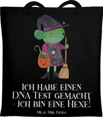Produktbild von Mr. & Mrs. Panda Jutebeutel Halloween Hexe - Schwarz - Geschenk, Events, Laptoptasche, Feiertag, Tote Bag, Geschenke, Einkaufstasche, schaurige Spiele, Schultasche