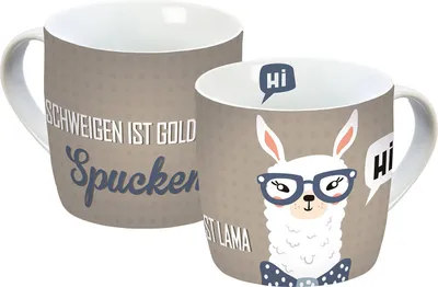 Produktbild von Tasse Lama Spucken beige 300ml