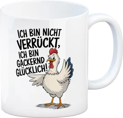 Produktbild von Fröhliches Huhn Gackernd Glücklich Kaffeebecher